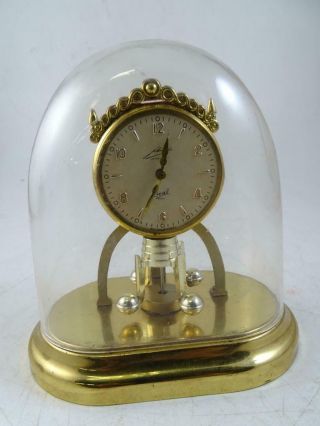 Vintage Schmid Schlenker Jr Germany Oval 8 - Day Miniature Anniversary Clock Dome