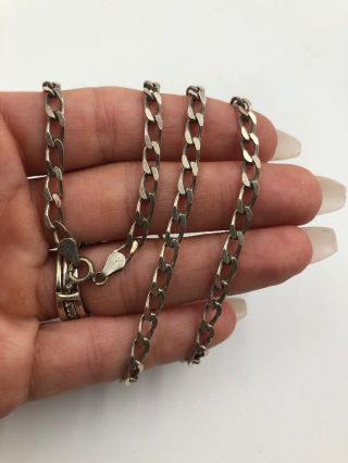 Sterling Silver Vintage 925 Italy Unique Link Chain Necklace 605