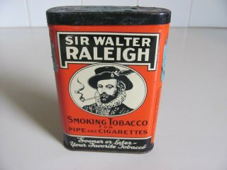Vintage Sir Walter Raleigh Smoking Tobacco For Pipe & Cigarettes Pocket Tin