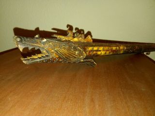 Antique Indonesian Bone Hand Carved Dragon Blow Gun World War 2 Philippines Arma