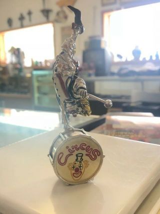 Vintage Signed Sorini Sterling Silver Enamel Circus Clown Figurine
