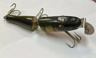 Vintage Creek Chub Jointed Pikie Wood Glass Eyes Fishing Lure