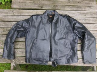 Vtg 60s Sidson Black Leather Jacket Punk 70s Bike Ace Cafe Lewis Rocker 46 Large