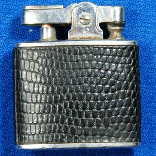 Vintage c.  1950 Ronson Standard Lighter - Black Snakeskin - not engraved 2