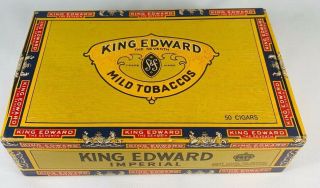 Vintage King Edward The Seventh Imperial Empty Cigar Box 6 - 8 Cents Each