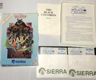 Disney Black Cauldron Animated Adventure Game Sierra 5.  25 " Floppy Disks Vintage