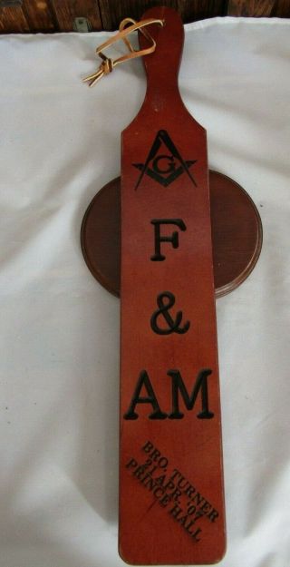 Vintage Mason Fraternal Rectitude Paddle Masonic Symbol F&am - Prince Hall - Named
