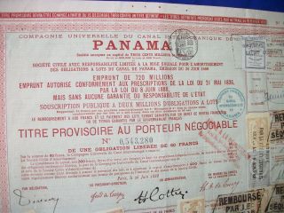 Panama Canal 1888 French Bond Vintage