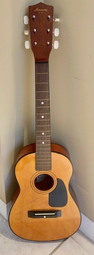 Vtg Harmony Guitar H0201 6 String Acoustic Youth Guitar Hand Crafted 31 "