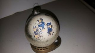 Vintage Shiny Brite Disney Christmas Ornaments Three Little Pigs Silver