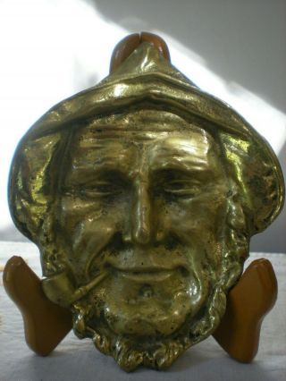 Vintage Brass Old Man Of The Sea Ashtray,  Smoking Pipe,  Nautical