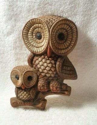 Vintage Foam Owl Wall Plaques Hanging Owls Mom And Baby Family 1970s