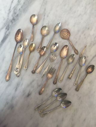 20 Vintage Tiny Spoons Forks,  Gerber Baby