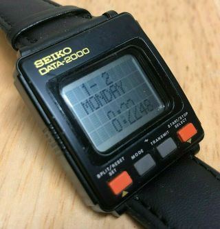 Vintage Seiko Data - 2000 Uw01 - 0020 Men Digital Quartz Chrono Watch Hours Batt
