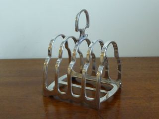 Vintage Silver Plated 4 Slice Toast Rack Gothic Design By Harris Bros & Howson
