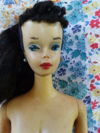 Vintage Brunette Number 3 Or 4? Barbie Pail Skin Mattel T.  M.