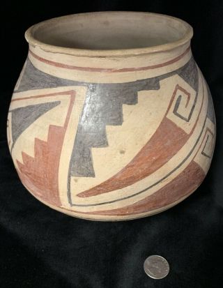 Vintage Casas Grande Olla Pot Large 9 " Wide Geometric Pueblo Native American