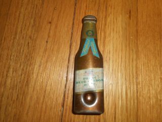 Vintage 1940s Pabst Blue Ribbon Metal Bottle Shaped Opener Beer Advertising