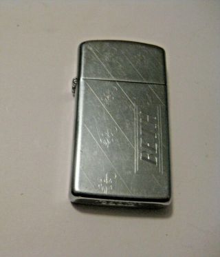 Vintage 1980 Slim Silver Zippo Cigarette Lighter Engraved Beth H.  B.  Day 1982