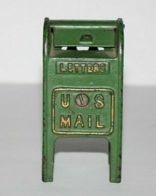 Vintage Toy Cast Iron Us Mail Box Bank