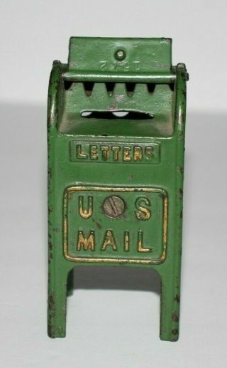 Vintage Toy Cast Iron US Mail Box Bank 2