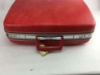 Vintage Samsonite Silhouette Red Hard Side 20 " Luggage W/ Key