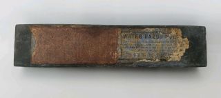 Antique Celebrated Water Razor Hone - Sharpening Stone - Blue Paper Label