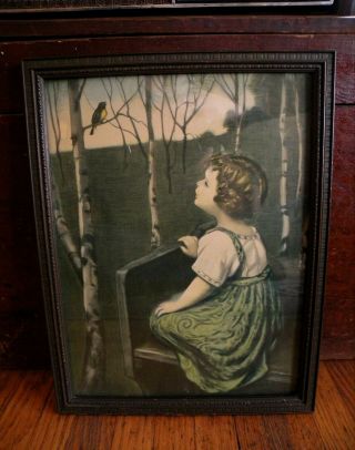 Vintage 1925 “spring Song” Art Deco Framed Print By Simon Glucklich 10 X 13