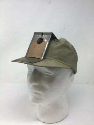Vintage Coal Miners Cloth Canvas Leather Cap Hat Mining Mine Industrial Union