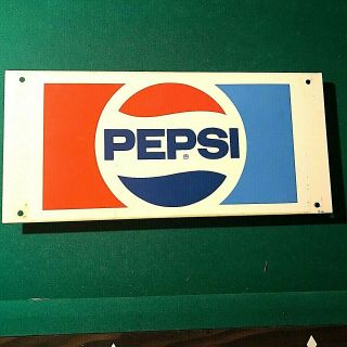 Vintage Steel Pepsi Cola Soda Pop Sign (8 " By 17 1/2 ")