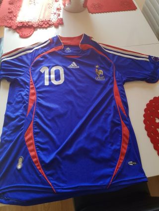 France Football Shirt (m) Zidane Vintage 2006 Adidas Jersey