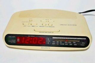 Sony Dream Machine Digital Alarm Clock Radio Model Icf - C370 1990s Vintage White