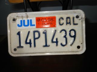 California 1998 Motorcycle License Plate