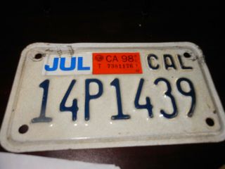 California 1998 motorcycle license plate 2
