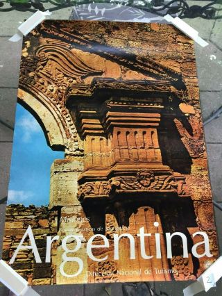 Vintage Argentina Tourism Travel Poster Direccion Nacional De Tourismo