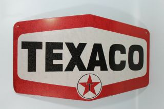 Texaco Gas Station Die Cut Tin Sign Metal Vintage Garage Mancave