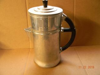 Vtg Wear - Ever Art Deco Bakelite Handle Coffee Pot " Drip - O - Lator " Aluminum 956