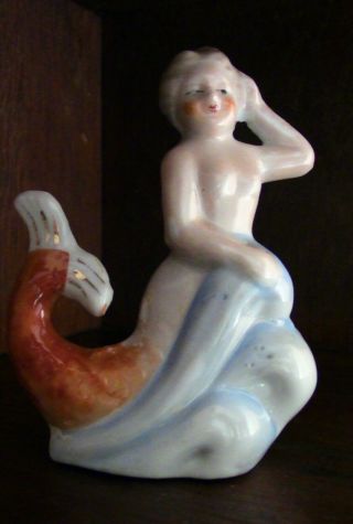 1945 - 51 Antique Mermaid Figurine Made In Occupied Japan Authentic