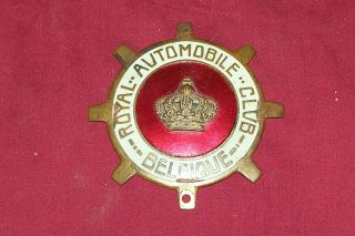 Vintage Car Badge Royal Automobile Club Belgique Belgium European Grille Emblem