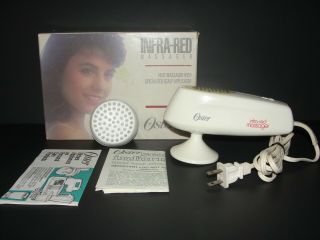 Vintage Oster Infra - Red Heated Massager W/ Scalp Applicator 399 - 08 Box