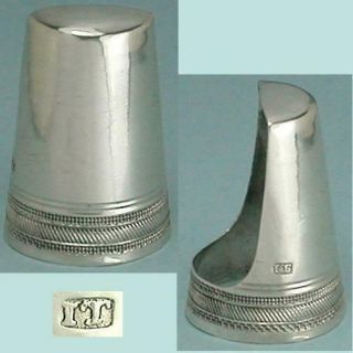 Antique Sterling Silver Sewing Thimble Finger Guard By Joseph Taylor Circa1830