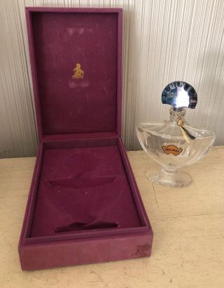 Vintage Guerlain Paris Shalimar Baccarat Glass Perfume Bottle & Box 5.  75” France