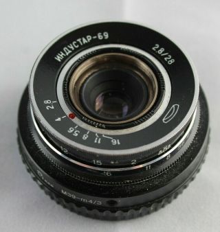 Vintage Industar 69 Ussr 28mm F/2.  8 Pancake Lens With Micro Four Thirds Adapter