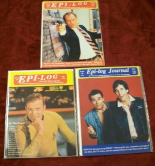 3 Vintage Epi - Log Magazines,  Issue 1,  9 & 28,  1992 - 93,  Startrek,  Shewolf