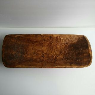 Wooden Oblong Trough Dough Bowl Hand Carved 22 1/2 " X 9 " Farmhouse