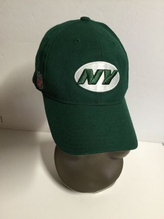 Nfl York Jets Green White Logo Adjustable Fitted Cap Hat.  H12