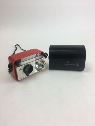 Vintage Late 1950s Sears Tower Camflash 127 Camera With Bulb In Red