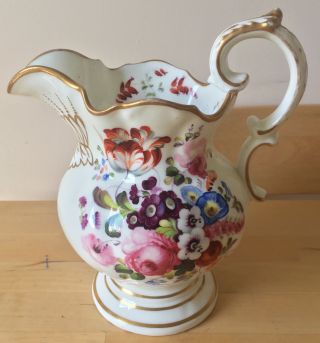 Antique Porcelain Coalport Handpainted Flowers Floral Sprays 8 " Jug