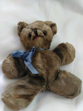 Antique Old Vintage Small Brown Floppy Teddy Bear Tall Sad Eyes Needs Home 6 "
