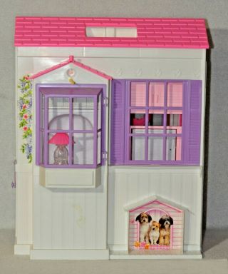 Vintage 1996 Barbie Folding Pretty House 16961 Dollhouse Mattel 1219